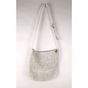 CEM White Hand Knited Genuine Leather Woven Adjustable Vintage Shoulder Bag